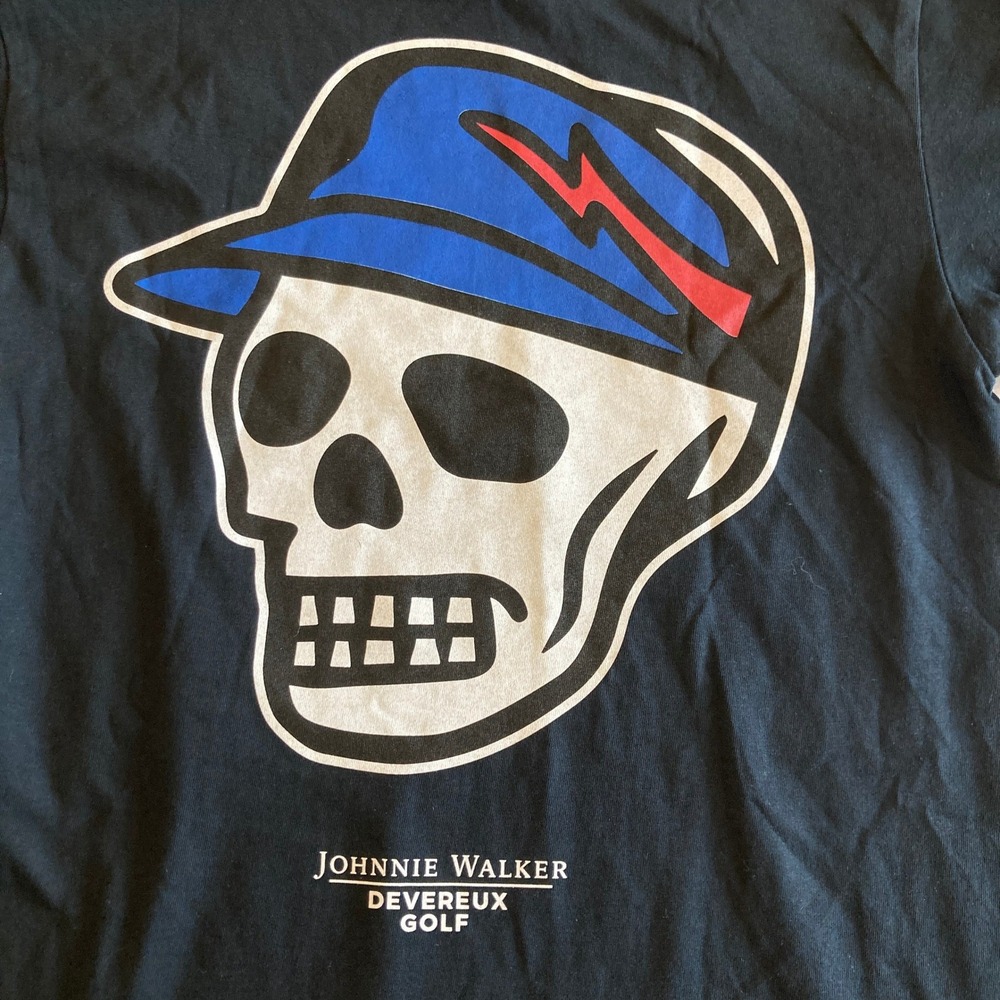 Devereux Golf T-Shirt Men S Johnnie Walker‎ Skull Graphic Keep Walking Black S/S